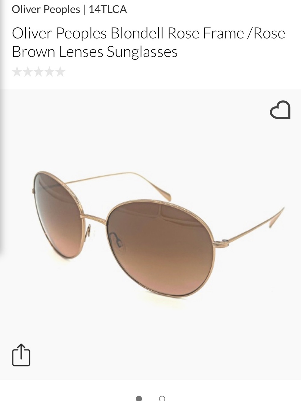 Oliver Peoples Rose Gold Sunglasses with Rose Brown Gradient Lenses